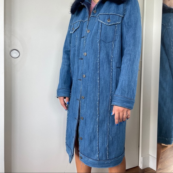 Levi’s The Trucker Denim Trench Coat Jacket - Picture 8 of 10